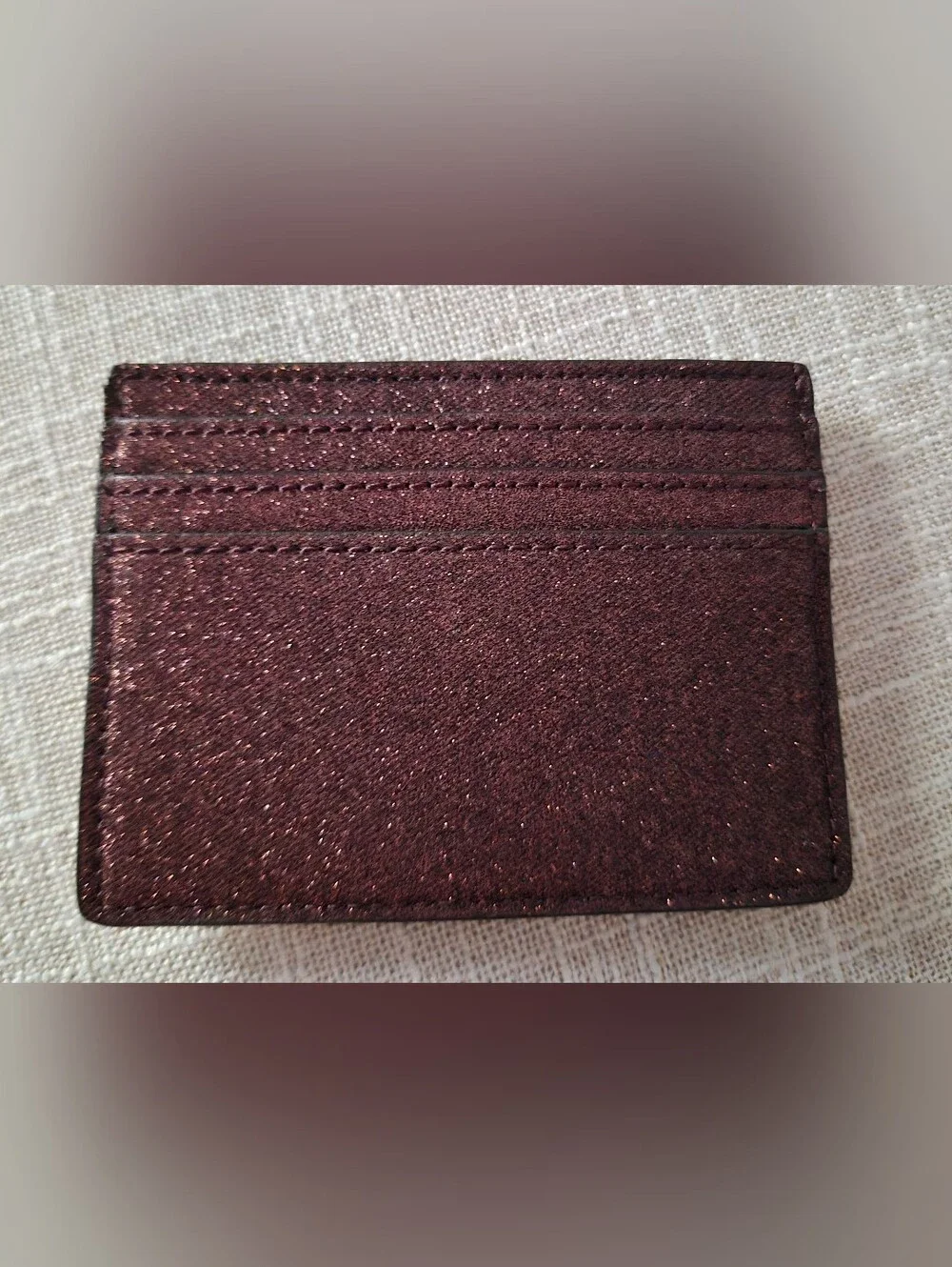 kate spade Glitter Cardholder in Deep Plum/ Burgundy Wine.